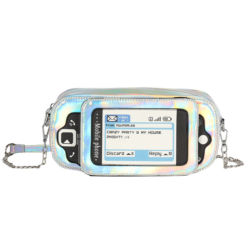 Wholesale PU Emulation Full Keyboard Mobile Phone Laser Diagonal Bag